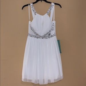 Off white jeweled formal dress, never worn